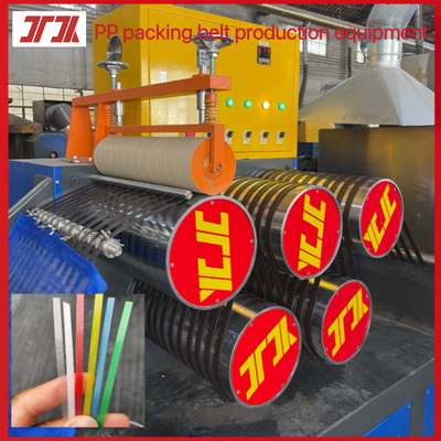 Garis produksi PP packing belt, PLC dikendalikan mesin pembuatan PP sabuk, lebar: 5-19mm, ketebalan: 0.3-1.2mm