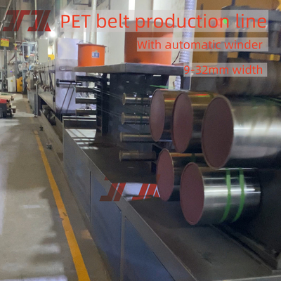 9-32mm Lebar Pet Packing Belt Extrusion Membuat Mesin dengan Clear Embossing Machine