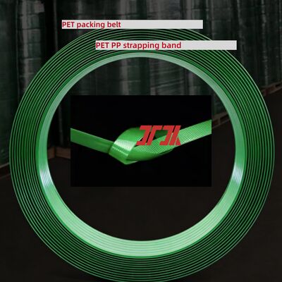 Pinggang PET Berkualitas Tinggi 9-25mm Green PET Strapping Band Otomatis PP PET Kemasan tali