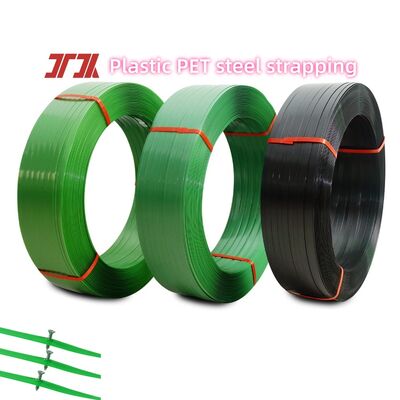 9-32mm Polyester PET Packaging Strap Ganti Strip Baja Dengan Ketegangan Tinggi 350-1100kgf