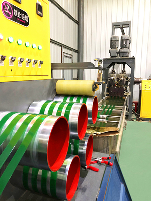 Otomatis 400kg / H PET Strap Membuat Mesin 19mm Lebar Strapping Band Extruder Dengan Kontrol PLC