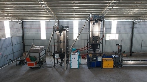 Otomatis 400kg / H PET Strap Membuat Mesin 19mm Lebar Strapping Band Extruder Dengan Kontrol PLC