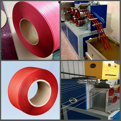 Screw Loader Kontrol PLC Sepenuhnya Otomatis Mesin Pembuat Tali PP Tali Pengepakan Mesin Pembuat Pita Tali PP