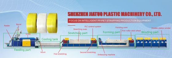Single Screw PP Strap Band Extrusion Machine Sistem Pengumpanan Otomatis