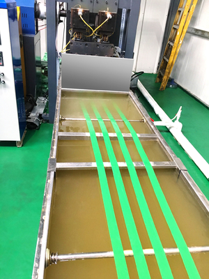 Output 3 Straps PET Strapping Band Line Produksi Sistem Kontrol PLC Bahasa Inggris Cina