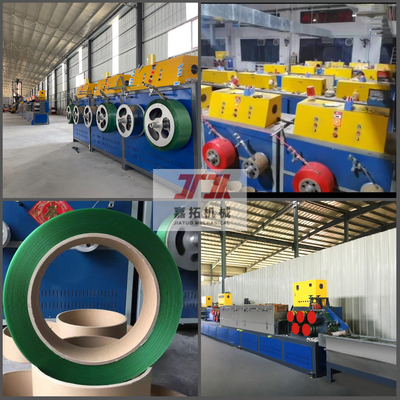 Output 3 Straps PET Strapping Band Line Produksi Sistem Kontrol PLC Bahasa Inggris Cina