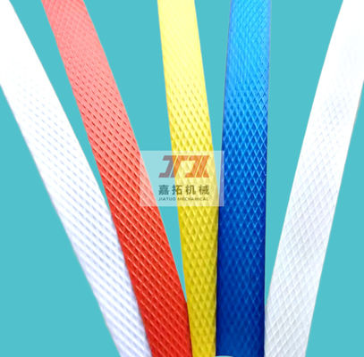Mesin Pembuat Tali Kemasan PP Plastik 5-19mm Dengan Kontrol PLC Dan Penggulung Otomatis