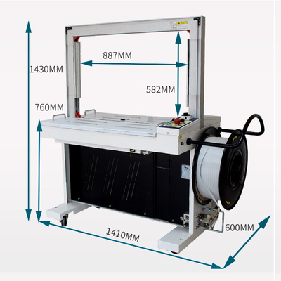 China Automatic Tape PP Belt Box Case Strapping Machine Untuk Packing OEM
