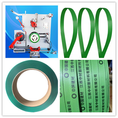 Efisien Servo motor garis Mesin penggulung otomatis dengan ketebalan yang dapat diatur PET pengemasan sabuk penggulung otomatis