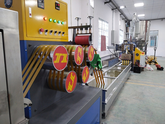 PP Strap Band Extrusion Line Mesin Membuat Strip Plastik Dengan Kontrol PLC
