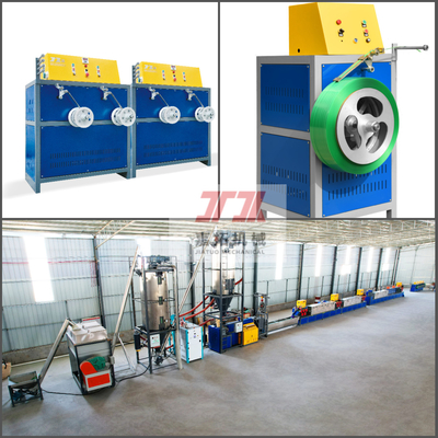 PP Strap Band Extrusion Line Mesin Membuat Strip Plastik Dengan Kontrol PLC