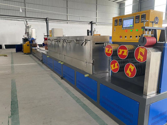 Peralatan sabuk pengemasan PP, jalur produksi ekstrusi sabuk PP khusus, motor GUGAO 37KW, jalur produksi sabuk PP