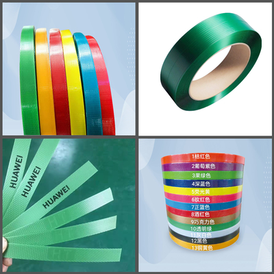 Pita baja plastik PET, sabuk baja plastik PET ramah lingkungan, kekuatan tarik tinggi, panjang 200-4500m