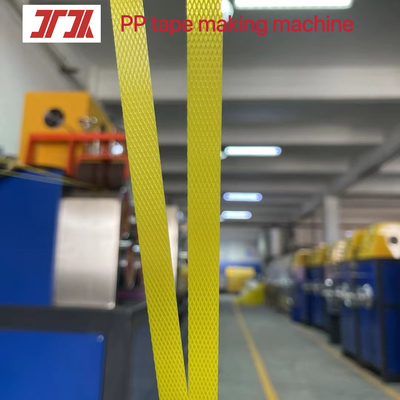 Garis produksi PP packing belt, PLC dikendalikan mesin pembuatan PP sabuk, lebar: 5-19mm, ketebalan: 0.3-1.2mm