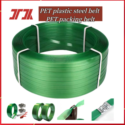 Green PET Packaging Strap Band Plastic Rolls Ukuran Disesuaikan