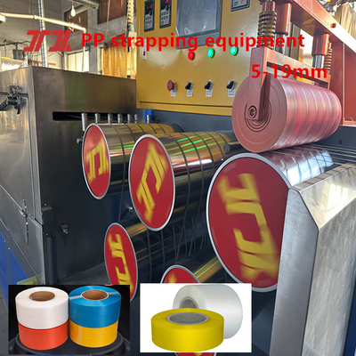 PLC Control PP Packing Belt Produksi Line Efisiensi Tinggi PP PP Bundling Mesin Lebar: 5-19mm
