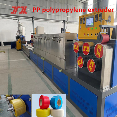 Perlengkapan Produksi Strapping Plastik Ekstruder PP Custom Dengan Mesin Penggulung Otomatis Dengan Lebar 5-19mm
