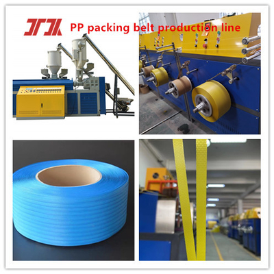 Jalur Ekstrusi Pita PP Slip Double Screw yang sepenuhnya otomatis Dengan Lebar 5-19mm