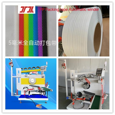 Mesin Plastik PET Plastik Pita Produksi Line Otomatis Mesin Winding 9-32mm Lebar