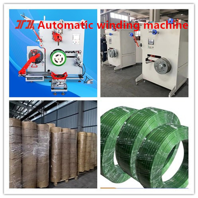 Peralatan produksi sabuk baja plastik PET sistem kontrol PLC mesin servo lilitan 200-600KG/H