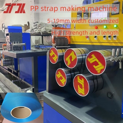 Lebar 5-19mm Karton Packing Belt PP tali band membuat mesin dengan kontrol PLC