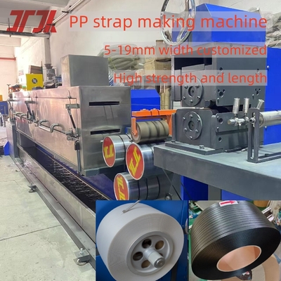 100% bahan daur ulang PP Plastik Strip Membuat Mesin Ekstrusi Dengan PLC Control Memory Parameter Dan Non-Stop Changer