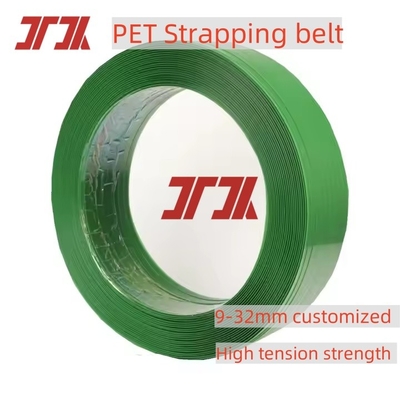 9-32mm Pet Polyester Strapping Belt Untuk Manual atau Automatic Packing Green Black Embossed Toleransi ±0.04mm