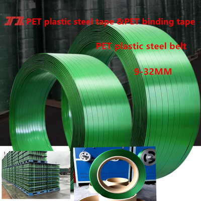 Pasang pita pengikat plastik PET pita baja plastik PET pita kemasan dengan lebar 9-32mm