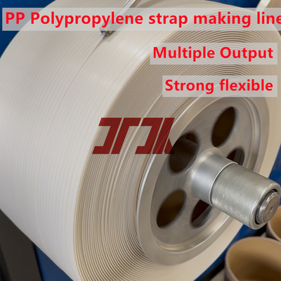 100% Bahan Daur Ulang Menggunakan PP Strapping Band Membuat Mesin Dengan Winder Otomatis 5-19mm Lebar Disesuaikan