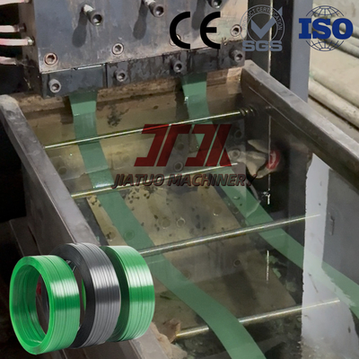 300KW 0,6mm PET Strap Extrusion Line Sekrup Tunggal Dengan Sistem Kontrol PLC 350-950kg