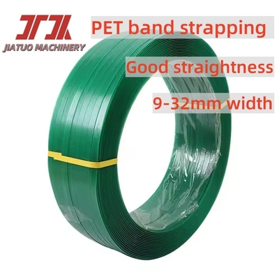 Tali Poliester Plastik Pet Strapping Hijau Hitam Embossing Untuk Industri Pengemasan Kayu