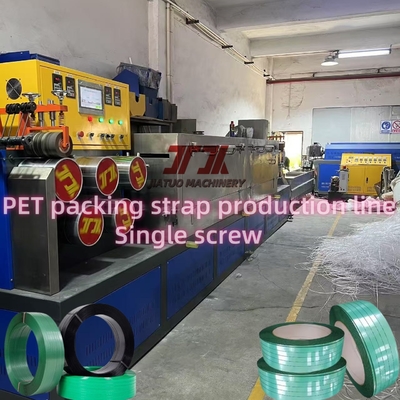100% Daur Ulang Botol Serpihan Bahan PET Strip Mesin Membuat dengan kontrol PLC