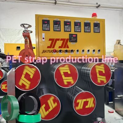 Mesin Pembuat Tali Plastik PET Sekrup 90mm Lini Produksi Tali PET dengan Kontrol PLC