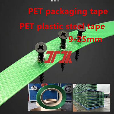 Pabrik Pasokan Plastik Polyester Strap Green Embossed Manual PET Strapping Belt