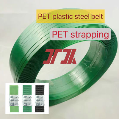 Pabrik Pasokan Plastik Polyester Strap Green Embossed Manual PET Strapping Belt