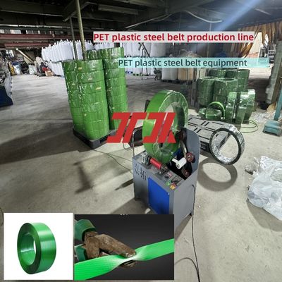 9-25mm PET Strap Making Machine PET packing belt lini produksi dengan 100% PET botol serpihan