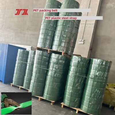 Tali Baja Plastik PET 19mm Hijau Sabuk Strapping PET Permukaan Bertekstur