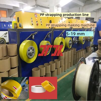 PP Strap Making Machine Mesin Manufaktur PP Strap Six Straps Output Untuk 400KG/H Deskripsi Produk dari PP Strap Making Machine: