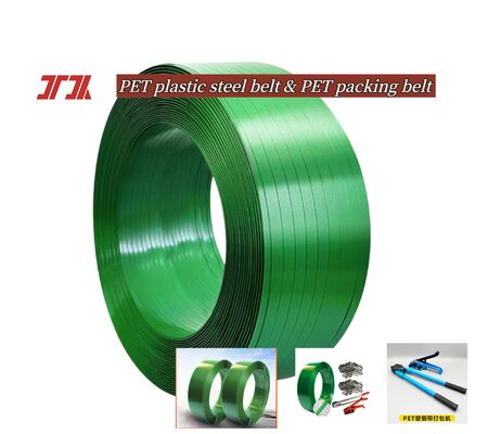 9-32mm PET plastik strapping PP PET kemasan tali yang terbuat dari 100% bahan PET daur ulang