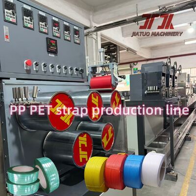 Mesin Pembuat Tali PET Single Screw Packing Belt Production Line Dengan Tahapan Peregangan Kedua