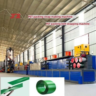 Peralatan Produksi Strapping PET Mesin Pembuat Strap PET 9-25mm untuk Sistem Kontrol PLC