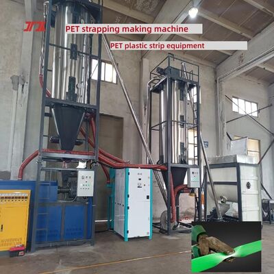 Mesin pembuatan tali PET 9-25mm Peralatan sabuk baja plastik PET untuk 100% serpihan botol PET