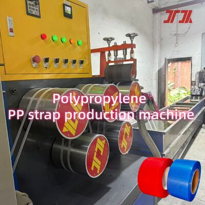 Industri Kapasitas Tinggi 230-260Kg/H PP Packing Belt Making Machine dengan stabil berjalan dan tegangan tali diatur