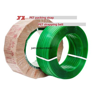 PET Plastic Steel Packaging 9-25mm Green PET belt strapping untuk strapping otomatis