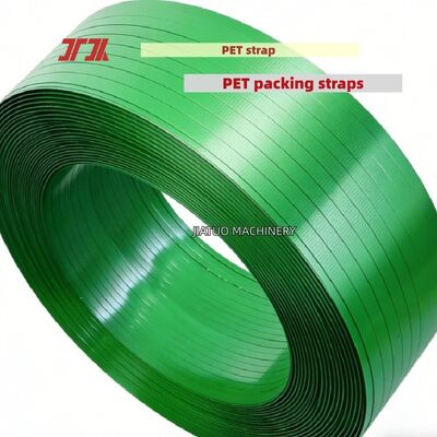 Pita pengikat PET otomatis hijau 9 sampai 25 mm Pita pengemasan PET dengan 100% serpihan botol PET