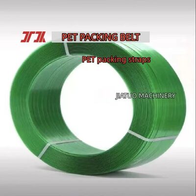 PET High Speed Strapping 19mm Green PET Packaging Belt untuk Mesin Pneumatic Strapping