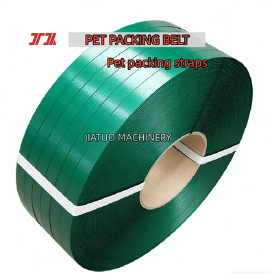 PET High Speed Strapping 19mm Green PET Packaging Belt untuk Mesin Pneumatic Strapping
