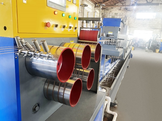 Kecepatan tinggi 5-15mm single screw PP strapping lini produksi PP strapping mesin dengan suhu konstan cerdas oven