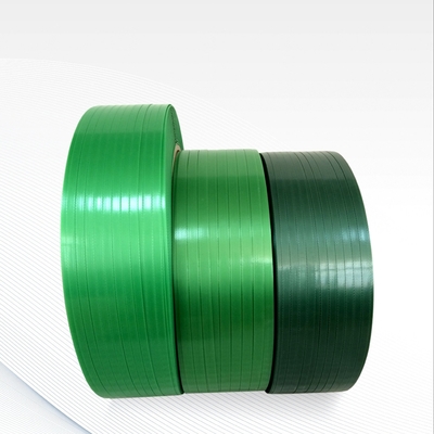 Tahan Lama Warna Hijau PET Band Strapping Tugas Berat Timbul Halus Untuk Pengepakan