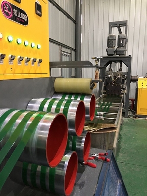 Otomatis 400kg / H PET Strap Membuat Mesin 19mm Lebar Strapping Band Extruder Dengan Kontrol PLC